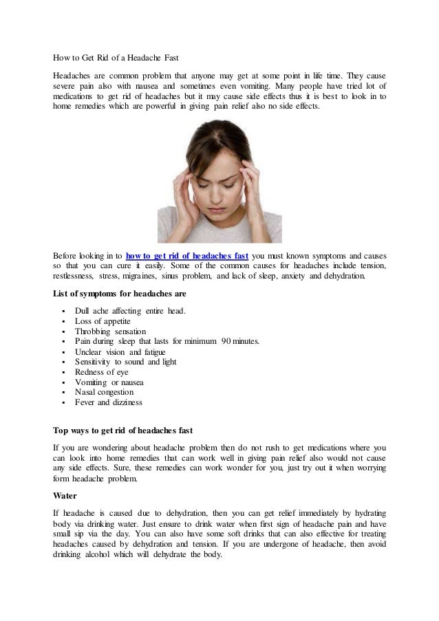 How to get rid of severe headache